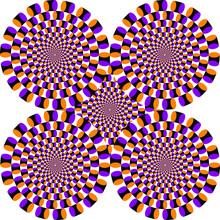 Illusion.Circles Of Rotation. Optical Illusion. Optical Illusion Spin Cycle. Optical Illusion Background. Bright Background With Optical Illusion