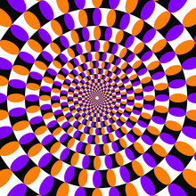 Illusion.Circles Of Rotation. Optical Illusion. Optical Illusion Spin Cycle. Optical Illusion Background. Bright Background With Optical Illusion