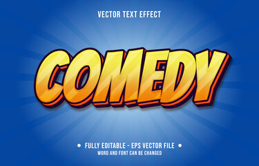 Wall Mural - editable text effect - comedy yellow gradient color modern style