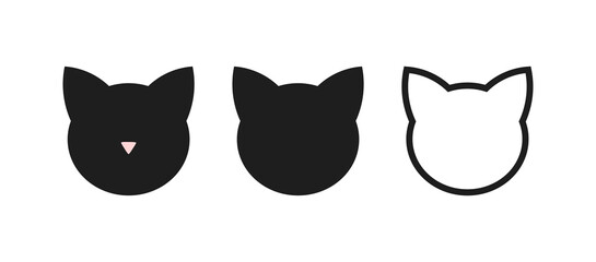 Wall Mural - cat head icons set.