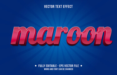 Wall Mural - Editable text effect - maroon red gradient color modern style	
