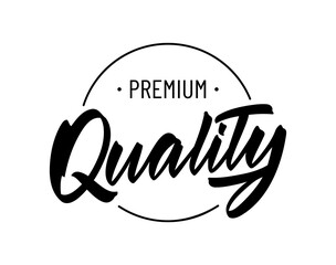 Leinwandbilder - Handwritten modern type lettering composition of Premium Quality on white background