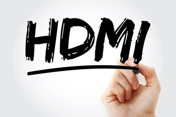Aufkleber - HDMI - High Definition Multimedia Interface acronym with marker, technology concept background