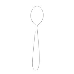 Wall Mural - Spoon on white background line drawing, vector illustration