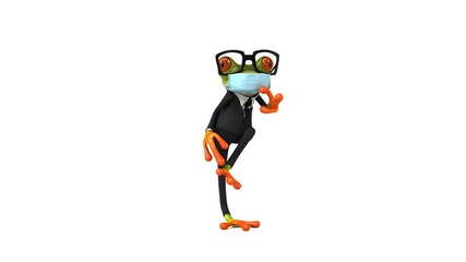 Wall Mural - Fun 3D cartoon frog dancing