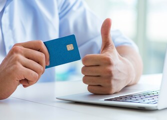 Concept on online payments with credit card