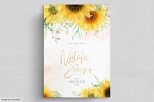 Watercolor Sunflower Invitation Card Set