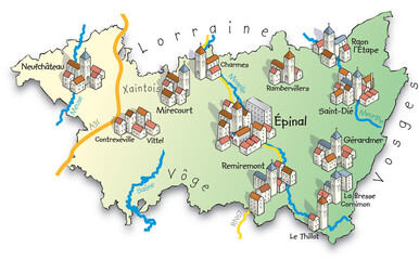 88 Carte du département des Vosges