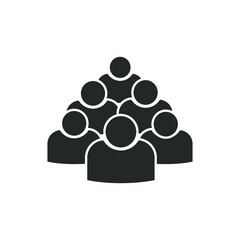 Poster - flat, isolated and trendy crowd. Bunch of people background for your website design logo, app, UI. Vector icon illustration, EPS10.