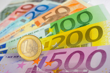 finance and economy with Euro banknotes