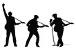 © Flatman vector 24 - Set of musician with guitar in concert silhouette vector on white background
