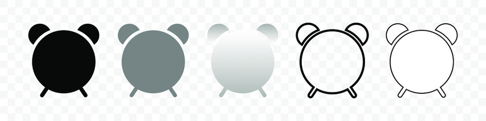 Poster - Modern alarm clock icons set for ui and app - vector