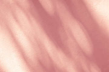 Aufkleber - Abstract natural leaves shadow blur background  on pink wall texture, nature art on wall, pink rose gold shadow and light  background