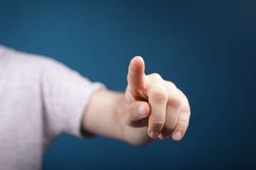 Poster - touching young man finger pointing touch