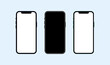 © Aditya - Mock-up smart phone empty screen front view on the blue background. Vector illustration.