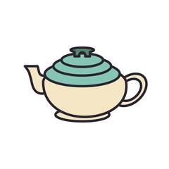 Wall Mural - teapot kitchen utensil isolated icon