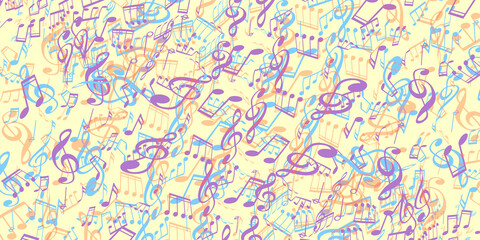  Abstract background of musical notes.Musical concept.Vector illustration.	