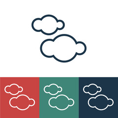 Wall Mural - Linear vector icon with clouds