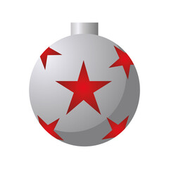 Poster - happy merry christmas balls silver and red stars