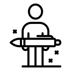 Poster - Agent pen working icon. Outline agent pen working vector icon for web design isolated on white background