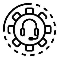 Poster - Agent headset gear icon. Outline agent headset gear vector icon for web design isolated on white background