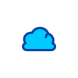 © Adam - Blue stylized cloud icon. Pixel perfect icon. Vector
