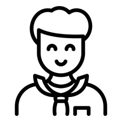 Poster - Smiling agent icon. Outline smiling agent vector icon for web design isolated on white background