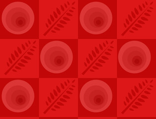 Leinwandbilder - Red background with squares illustrated