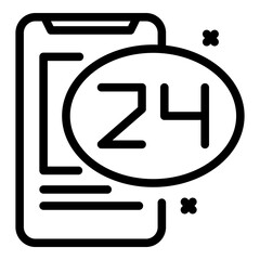 Poster - 24 hours agent support icon. Outline 24 hours agent support vector icon for web design isolated on white background