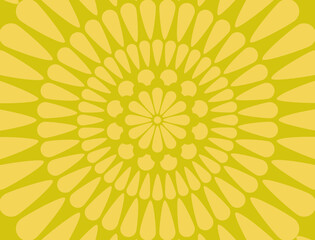 Leinwandbilder - Yellow background with flower crown pattern in bloom