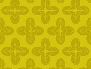 Leinwandbilder - Yellow background with wide leaf pattern