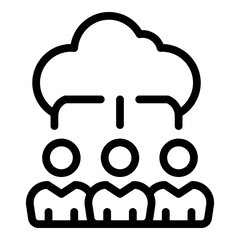 Poster - Cloud customer database icon. Outline cloud customer database vector icon for web design isolated on white background