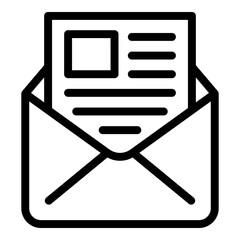 Poster - Customer mail icon. Outline customer mail vector icon for web design isolated on white background
