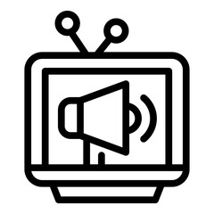 Poster - Customer tv set icon. Outline customer tv set vector icon for web design isolated on white background
