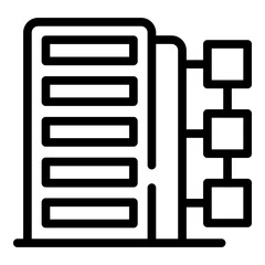 Poster - Customer database infrastructure icon. Outline customer database infrastructure vector icon for web design isolated on white background