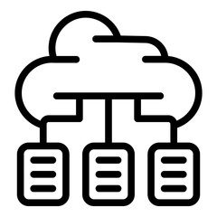 Poster - Data cloud icon. Outline data cloud vector icon for web design isolated on white background