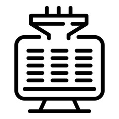 Poster - Filter database icon. Outline filter database vector icon for web design isolated on white background