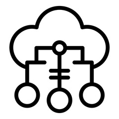 Poster - Network cloud icon. Outline network cloud vector icon for web design isolated on white background
