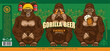 © moloko88 - Beer Label Design With Three Wise Gorillas With Beer. Vector Illustration.