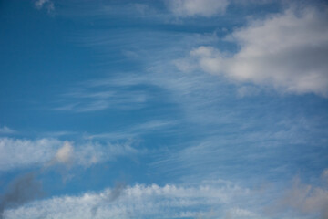 White clouds on blue sky in Israel