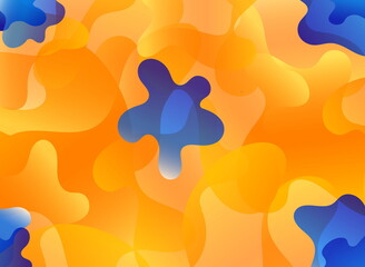 Aufkleber - Abstract soft gradient yellow and blue liquid shape background