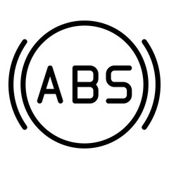 Poster - Abs car dashboard icon. Outline abs car dashboard vector icon for web design isolated on white background