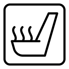 Poster - Warm seat car dashboard icon. Outline warm seat car dashboard vector icon for web design isolated on white background