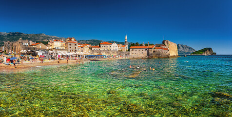 View on the old town of Budva, Montenegro.