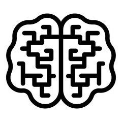 Poster - Brain icon. Outline brain vector icon for web design isolated on white background