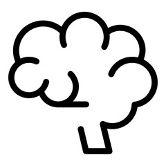 Canvas Print - Thinking human brain icon. Outline thinking human brain vector icon for web design isolated on white background