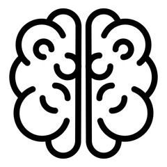 Poster - Human head brain icon. Outline human head brain vector icon for web design isolated on white background