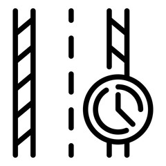 Poster - Highway timer icon. Outline highway timer vector icon for web design isolated on white background
