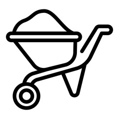 Poster - Wheelbarrow icon. Outline wheelbarrow vector icon for web design isolated on white background