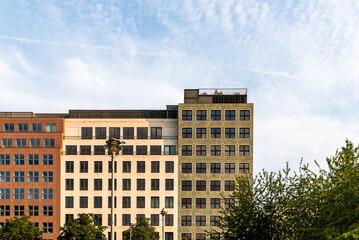 Wall Mural - Berlin cityscape with apartment buildings against blue sky